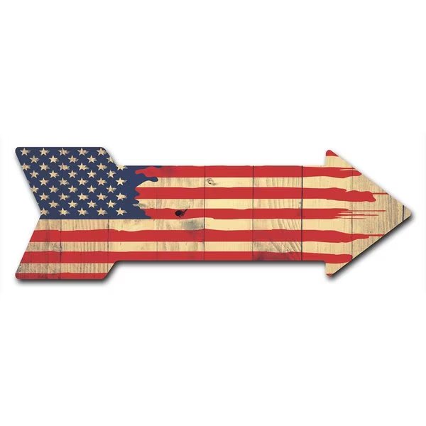 American Flag Painted Arrow Decal Funny Home Decor 36in Wide, Signmission, Mfr#: D-A-12-999985